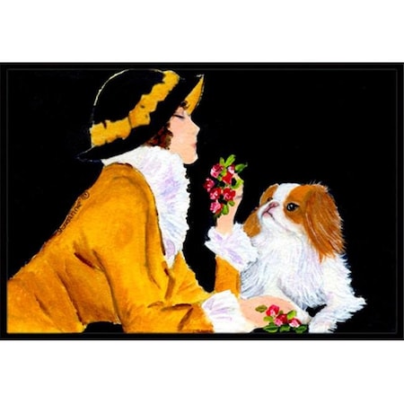 Carolines Treasures Carolines Treasures SS8540MAT 18 x 27 in. Lady With Her Japanese Chin Indoor Outdoor Doormat SS8540MAT